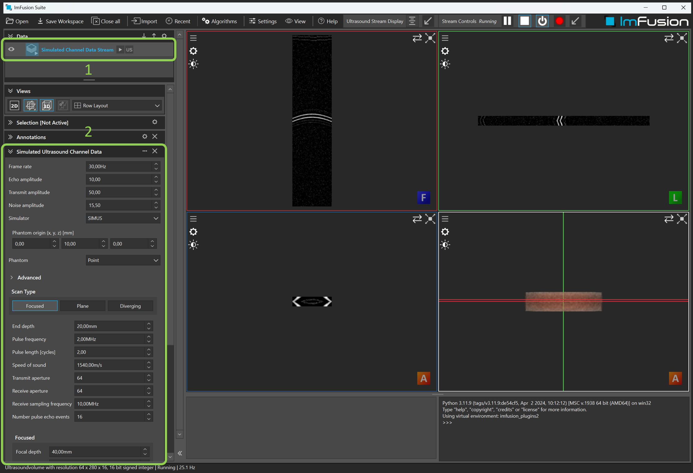 Simulated Channel Data Stream controller screenshot